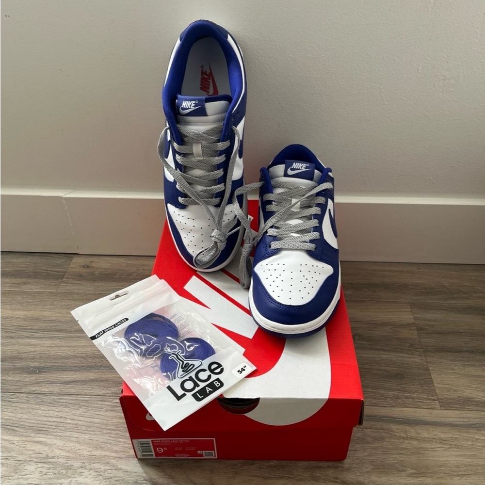 Nike Dunk Low Retro Concord DV0833-103 Mens 9.5 Custom LA Dodgers + FREE laces